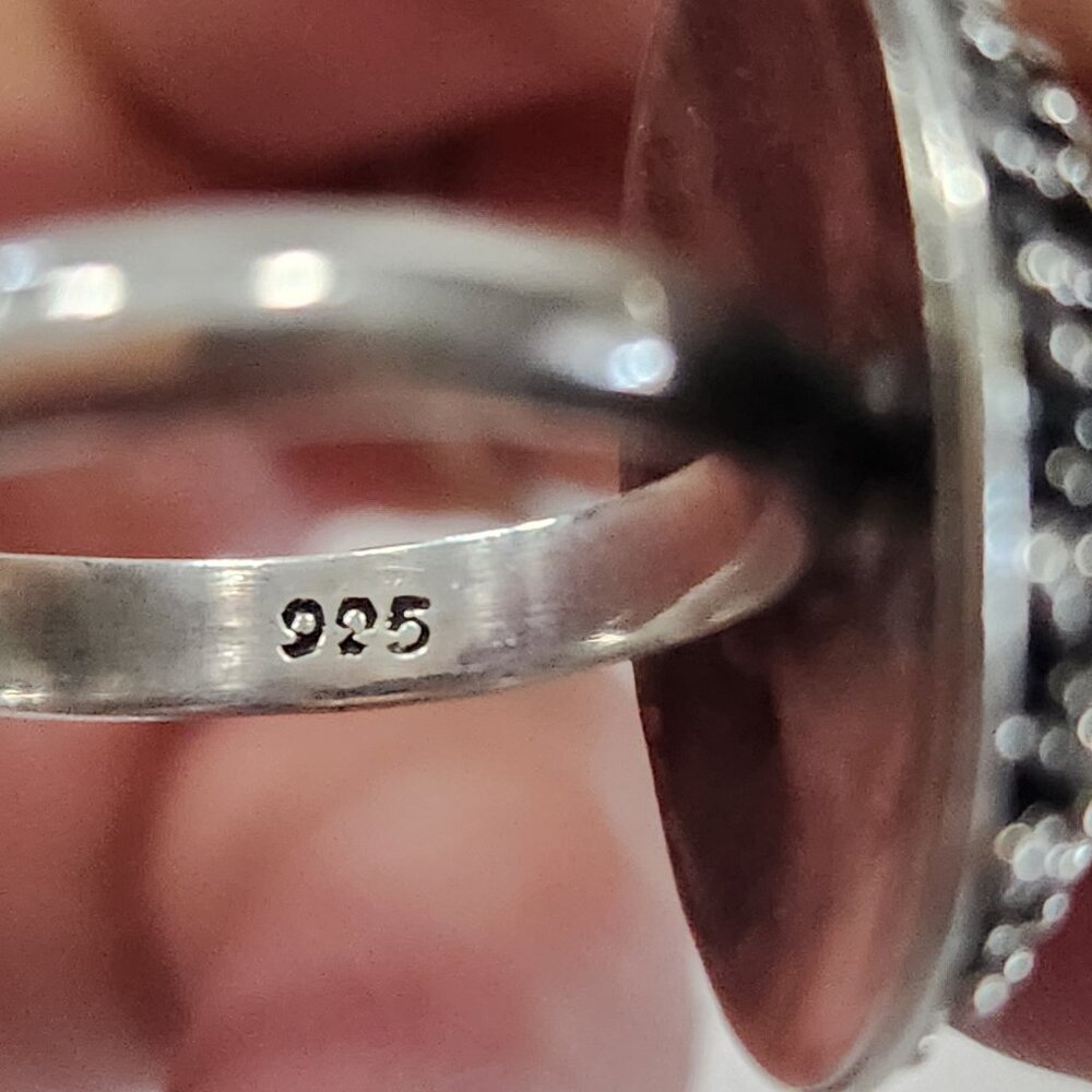 Unique Round Carnelian Stone With Multiple Sterli… - image 7